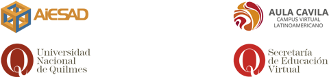 Logotipos AIESAD - AULA CAVILA - UNQ - SEV