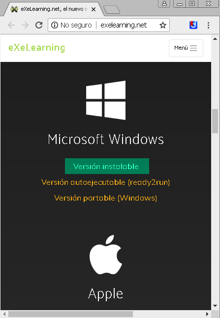 La captura de pantalla destaca el enlace correspondiente a los sistemas operativos Windows.
